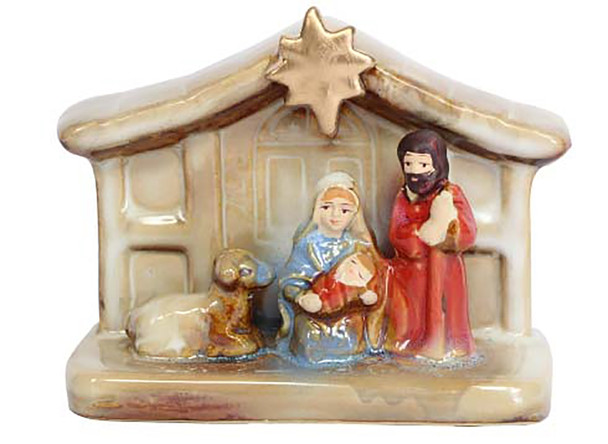 Ceramic Painted Nativity Scene