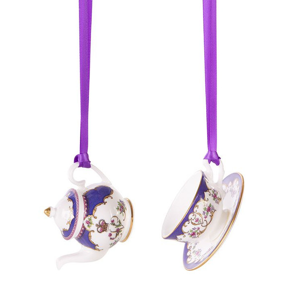 Queen Victoria Miniature Tea Cup and Tea Pot Decoration Set