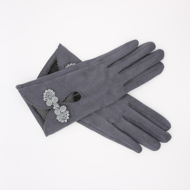 Suki Faux Suede Slate Gloves