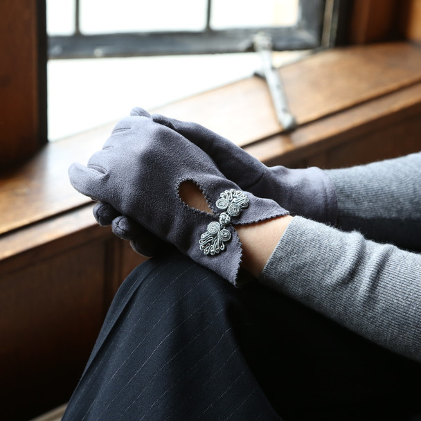 Suki Faux Suede Slate Gloves