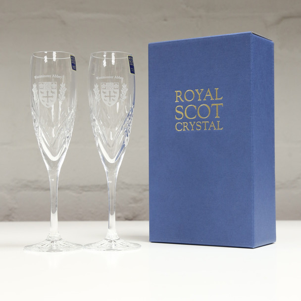 Westminster Abbey Crystal Champagne Glasses