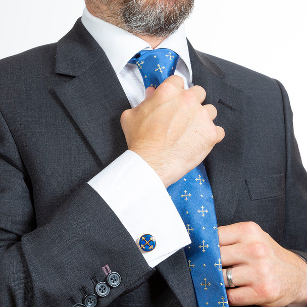 Patonce Cross Enamelled Cufflinks