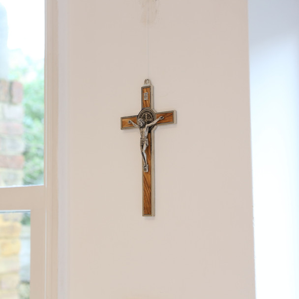 Wooden Benedict Hanging Cross