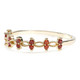 Gold Plated Brass Ring with Red Cubic Zirconia
