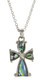 Mother of Pearl Green Cross Necklace