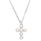 Faux Mother of Pearl Sterling Silver Cross Necklace