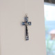 Silver and Blue Crucifix