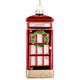Glass London Phone Box with Wreath Decoration