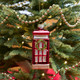 Glass London Phone Box with Wreath Decoration