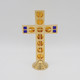 Standing Gold and Blue Glass Cross