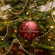 Red and Gold Glitter Stars Bauble Red and Gold Glitter Stars Bauble