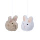 Natural/White Fluffy Bunny Decoration