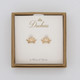 Gold Crown Pearl Stud Earrings