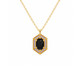 Agate Halo 18k Gold Plated Necklace