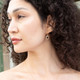 Agate Halo 18k Gold Plated Earrings