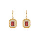 Mary II Garnet Orb 18k Gold Plated Earrings