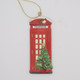 Tin London Telephone Box Christmas Decoration
