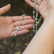 Stone Amazonite Rosary Silver Plated Crucifix