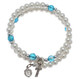 White Pearl Bracelet with Hanging Cross