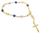 Gold Multicoloured Bead Rosary Bracelet