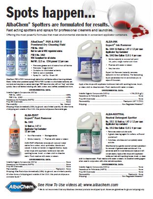 Albachem, Albatross Spot Removal, Albatross Products, Albatross