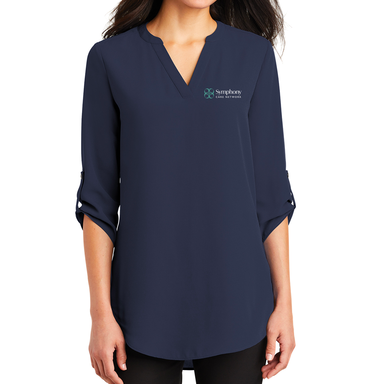 Symphony Port Authority Ladies 3/4 Sleeve Tunic Blouse