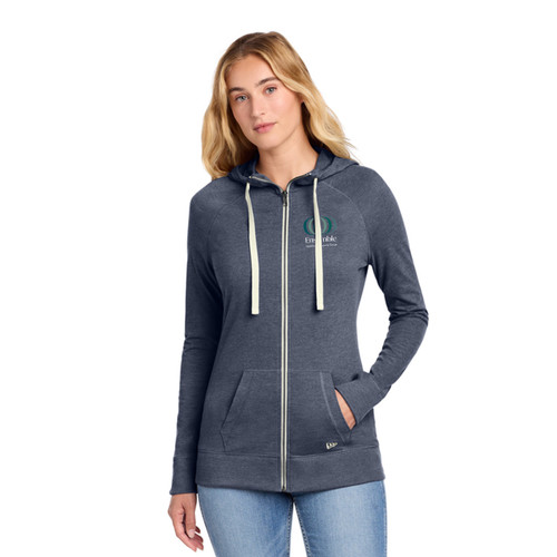 Ensemble New Era Ladies Sueded Cotton Blend Full Zip Hoodie