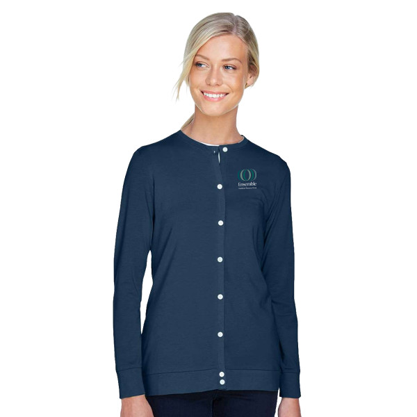 Ensemble Devon & Jones Ladies Perfect Fit Ribbon Cardigan