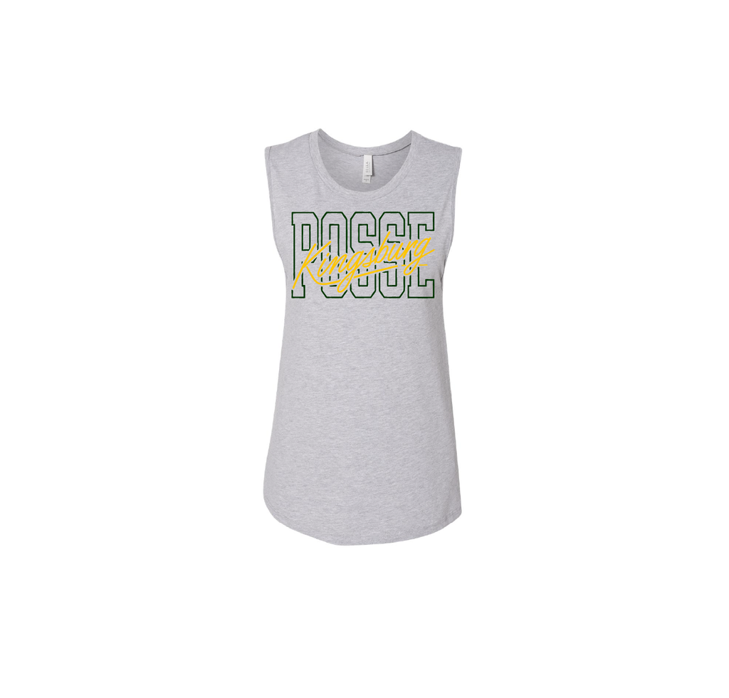 KINGSBURG POSSE SCRIPT ATHLETIC HEATHER WOMENS TANK 