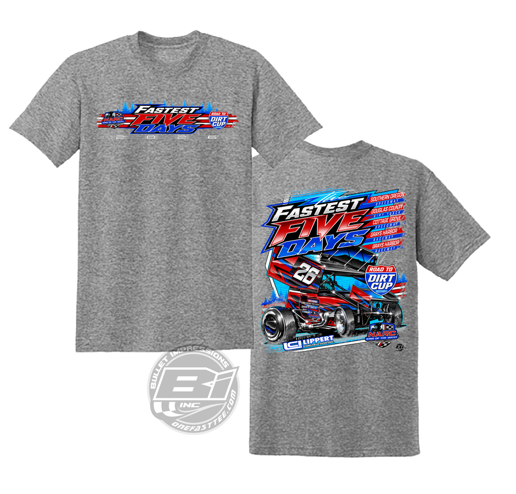 NARC FASTEST 5 DAYS TEE MED HEATHER