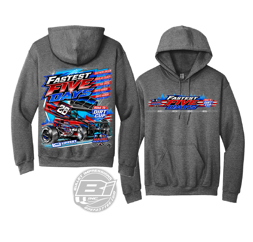 NARC FASTEST 5 DAYS hoodie med heather