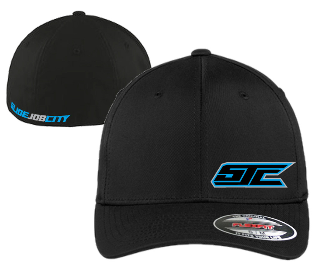 SJC BLACK FLEX FIT BLUE LOGO CURVED