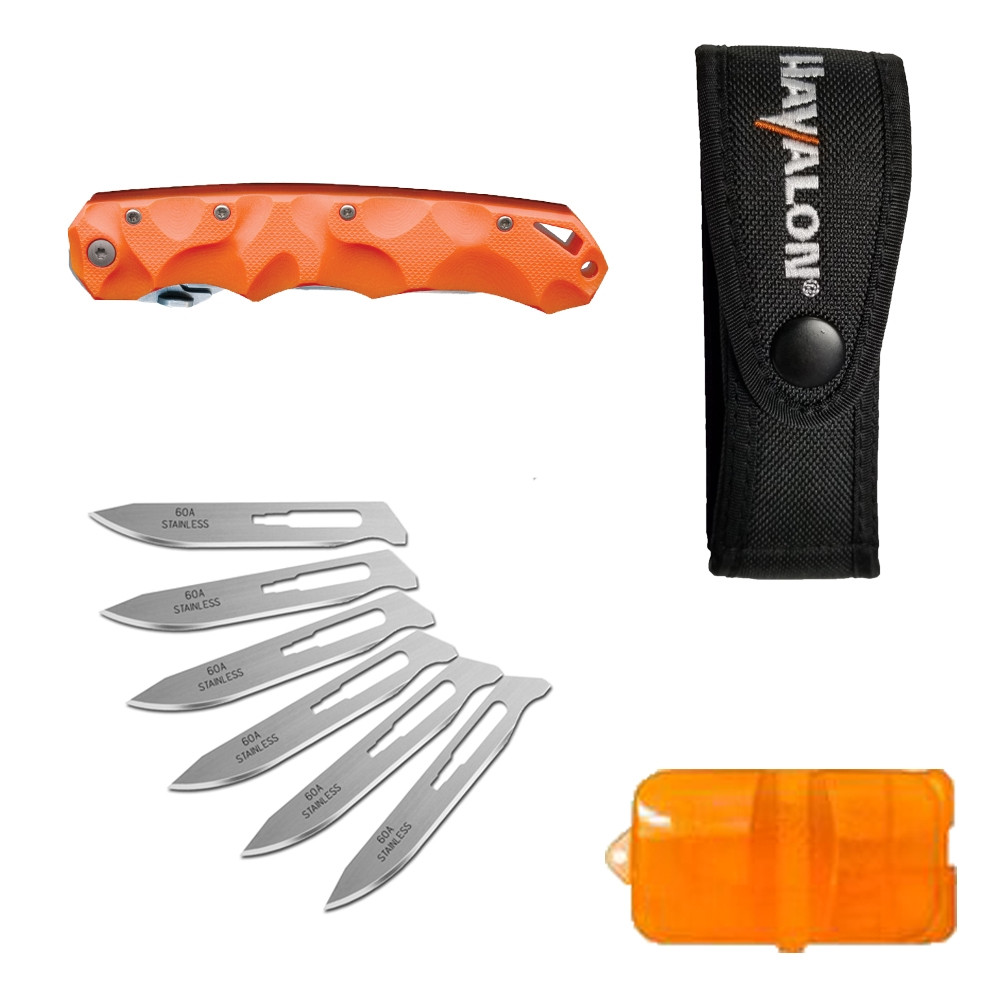 Havalon Forge Taschenmesser Linerlock Orange - Mit Wechselklingen-System, 10 Cm Klinge