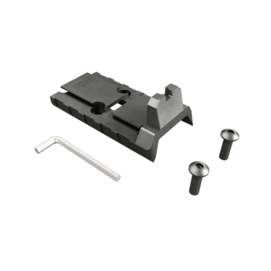 CANiK Optic Interface RO5 plate, serrated aluminium optic mounting plate, low-profile design