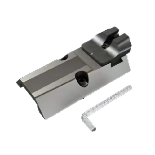 CANiK rear sight in tungsten finish, low-profile iron sight, side angle view