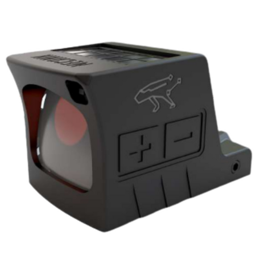 Canik MO4 enclosed red dot reflex sight with solar panel and motion activation, mounted on optics-ready pistol