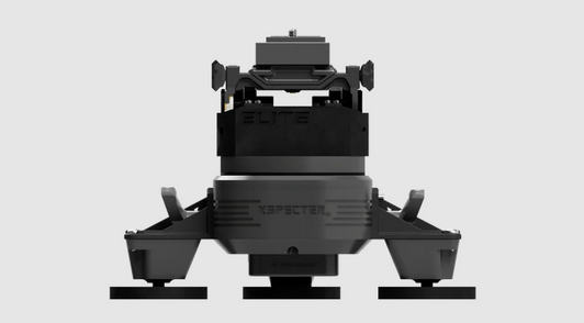 Close-up of T-CROW Elite LE's ARCA Swiss 1/4" mount and reinforced shock absorber housing