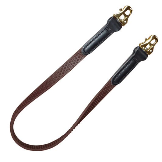 Niggeloh GRIP shoulder lead coupler, brown 20 mm × 750 mm with brass swivel carabiners