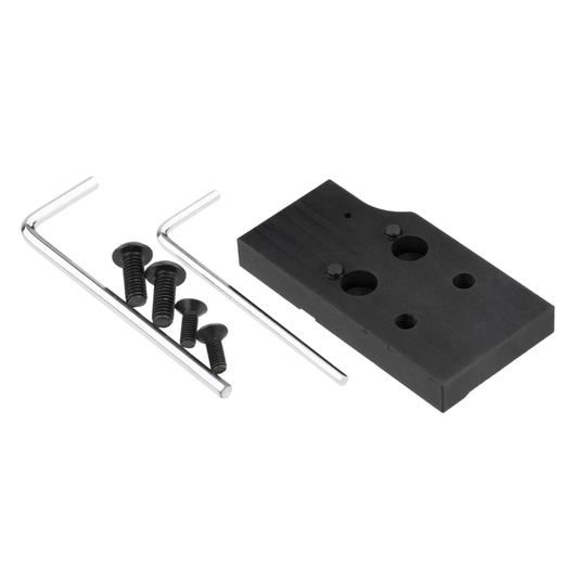 Delta mount adapter for STRYKER to Shadow 2 OR, black aluminium, side view