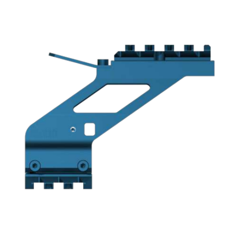 CANiK MECANIK bridge mount in blue aluminium finish fitted to a 1913 Picatinny rail