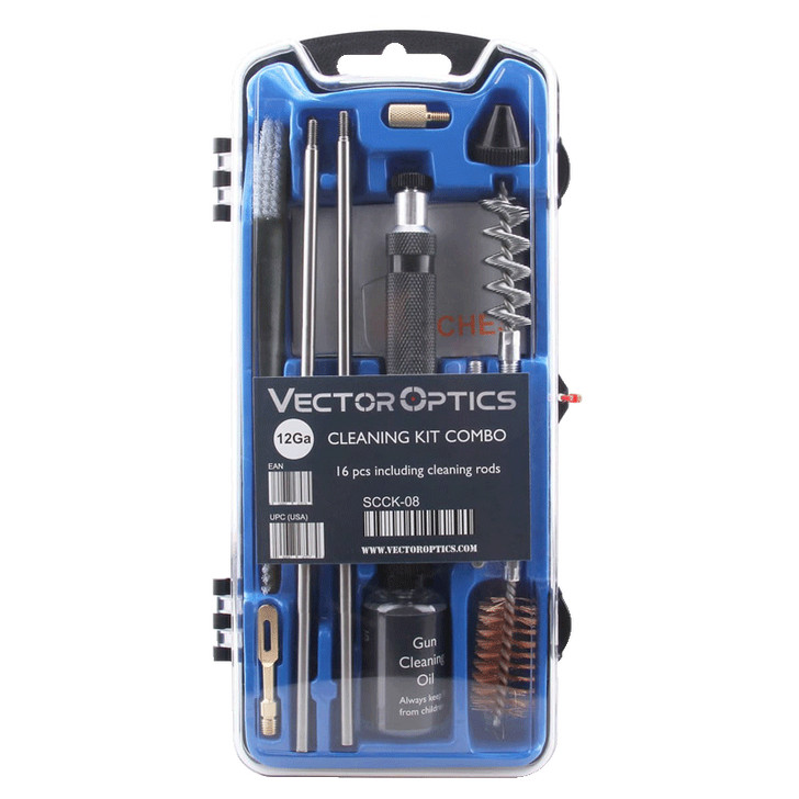 Vector Optics 12GA 15-piece shotgun cleaning kit in ABS case