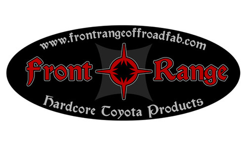 Front Range Off-Road" in bold capital letters, with a mountain range graphic in the background.