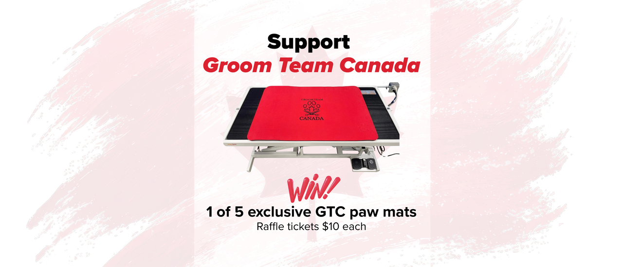 Groom Team Canada paw mat raffle
