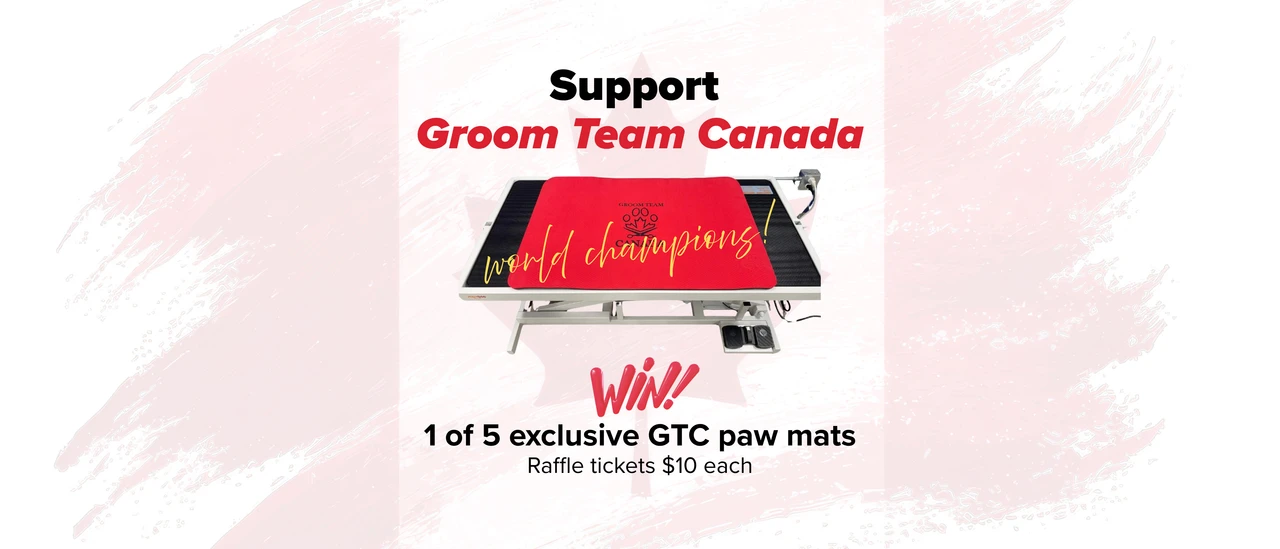 Groom Team Canada paw mat raffle
