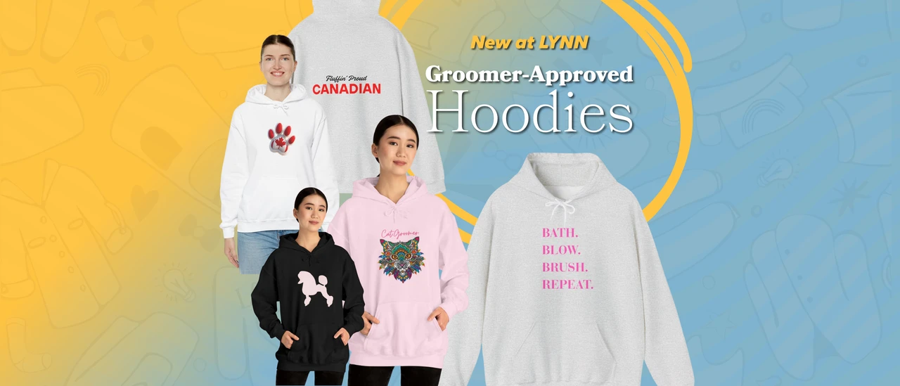 Groomer-approved hoodies, now at LYNN Professional