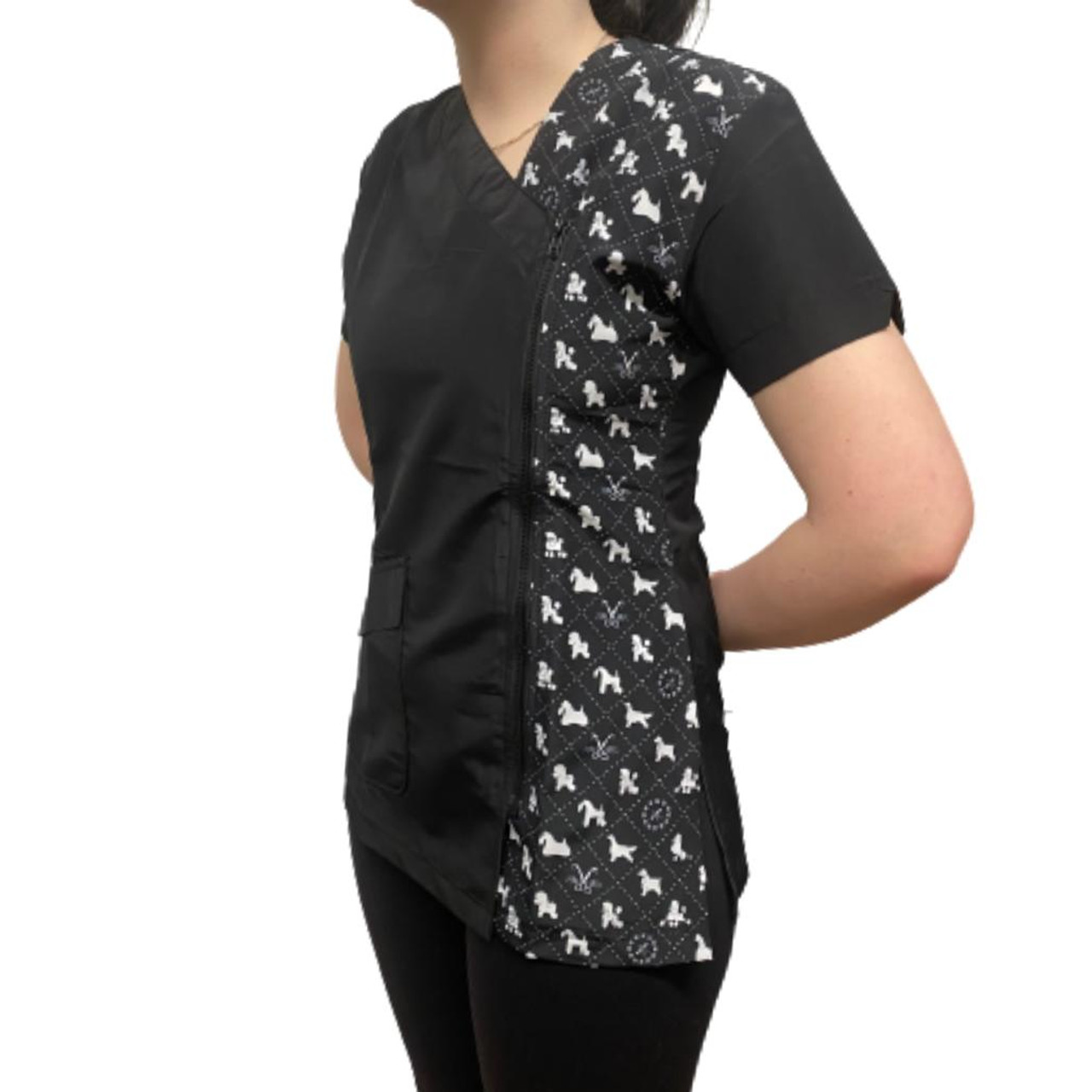 Dog Grooming Ladies Stretch Scrub Top (NF43)