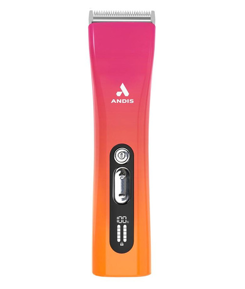 Andis ProClip® 5-in-1 Sunset Clipper, digital display and interchangeable blades for professional grooming.