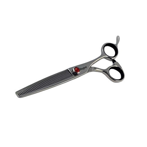 Lupo Offset 48-Tooth Thinner — 7 inch, professional hair thinning scissors with offset design and ergonomic finger rings for precise hair cutting.