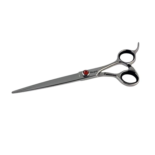 Lupo Offset Straight Shears - 7, 8, 8.5 inches, professional hair cutting scissors with a sleek metallic finish and ergonomic handle design.