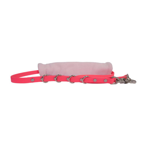 Jigsew Belly Band 5/8", pink nylon belt with metal D-rings and a padded section for comfort.